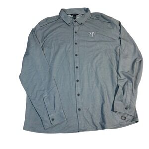 OGIO Mens Gray Long Sleeve Button Down Shirt XV XIV Embroidered XL
